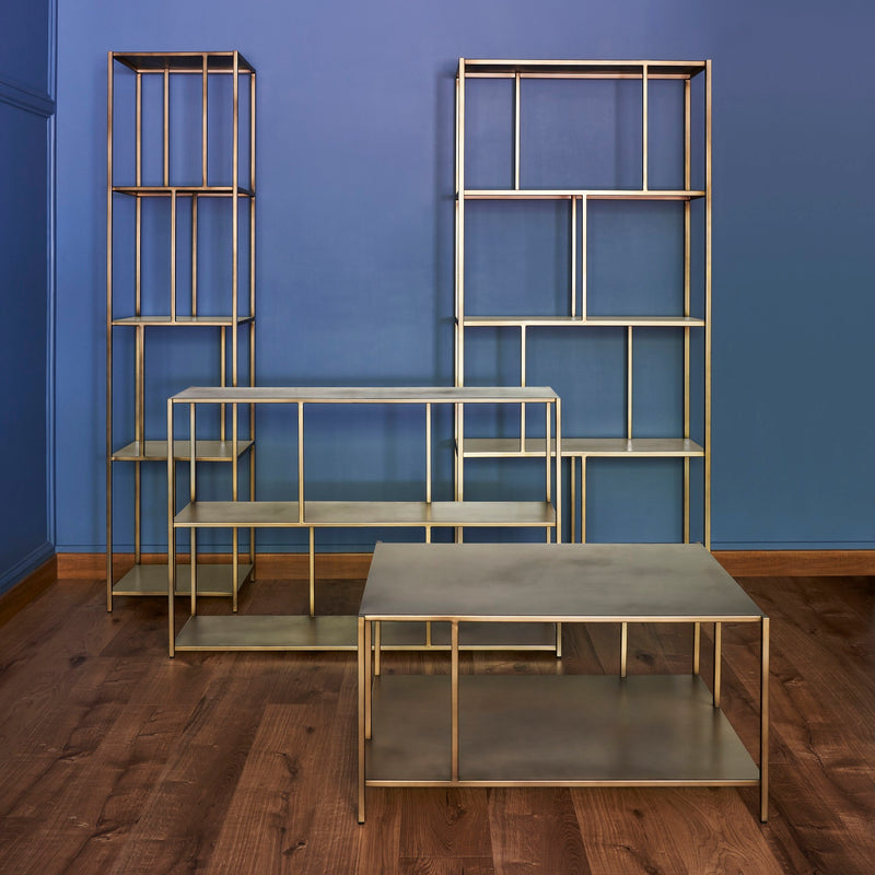 GOTHAM NARROW SHELVING UNIT- GOLD