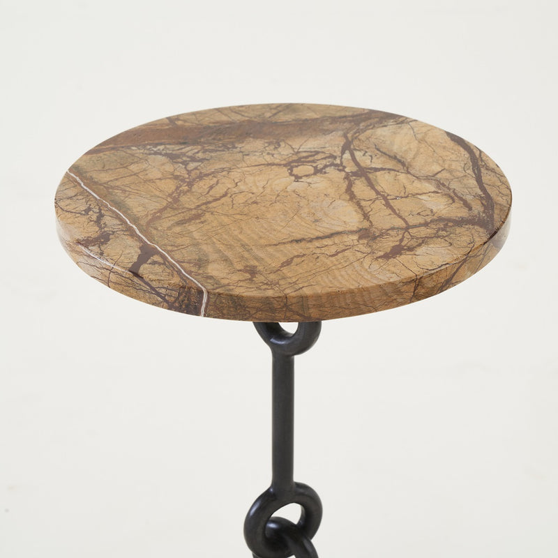 NAUTICAL MARBLE ACCENT TABLE
