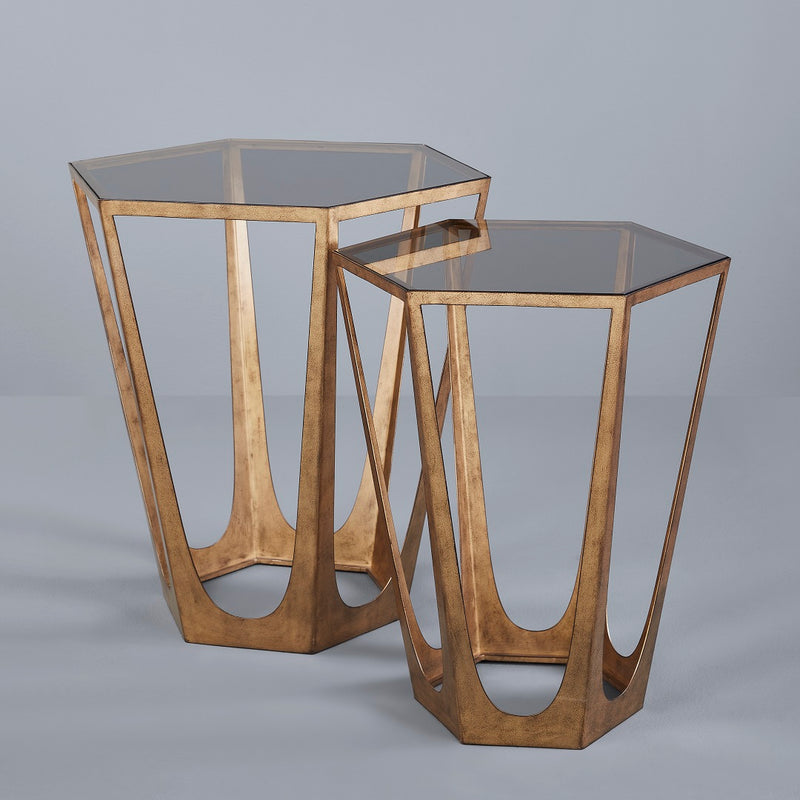 CATALAN END TABLE- SET OF 2 CHAMPAGNE