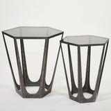 CATALAN END TABLE- SET OF 2 SILVER