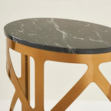 THEBES END TABLE BLACK CHAMPAGNE