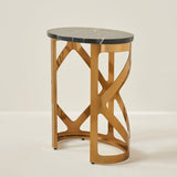 THEBES END TABLE BLACK CHAMPAGNE