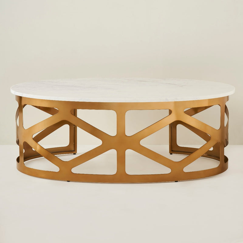 THEBES COFFEE TABLE WHITE CHAMPAGNE