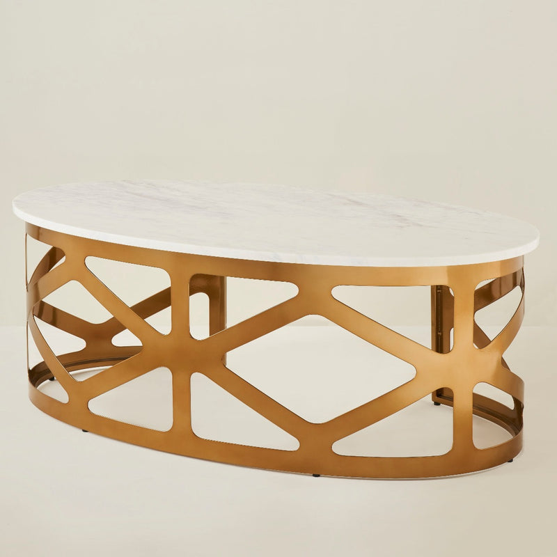 THEBES COFFEE TABLE WHITE CHAMPAGNE