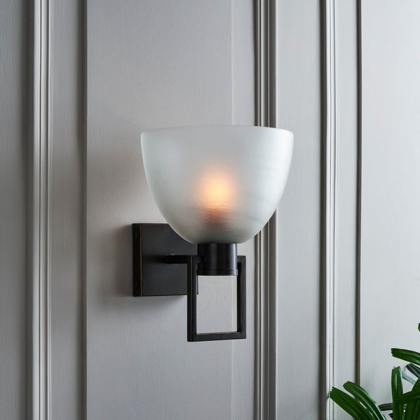 TROY WALL LIGHT FROSTED BRONZE