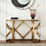 THEBES CONSOLE TABLE WHITE CHAMPAGNE